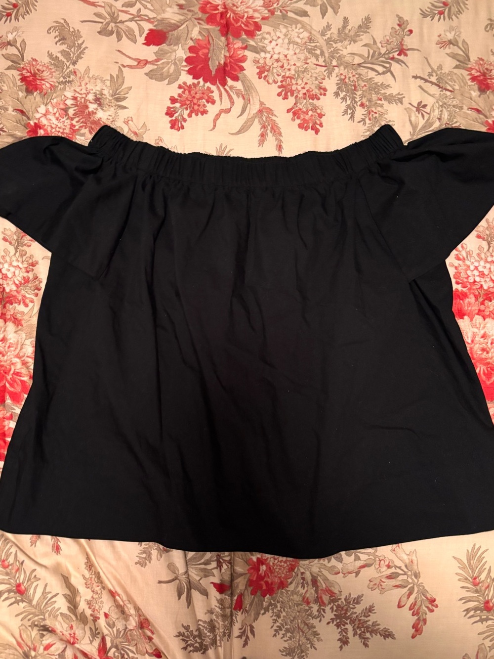 Worthington Black Off-Shoulder Crop Top